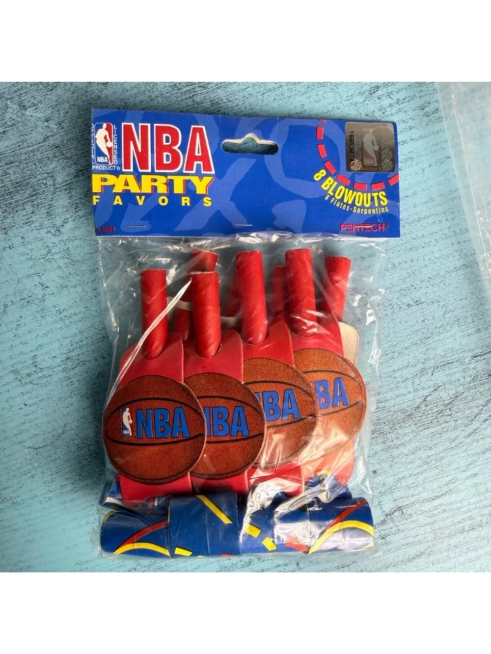 Vintage 1997 NBA Party Favors Set - Invitations Blowouts Bags Stencil Strips Hat